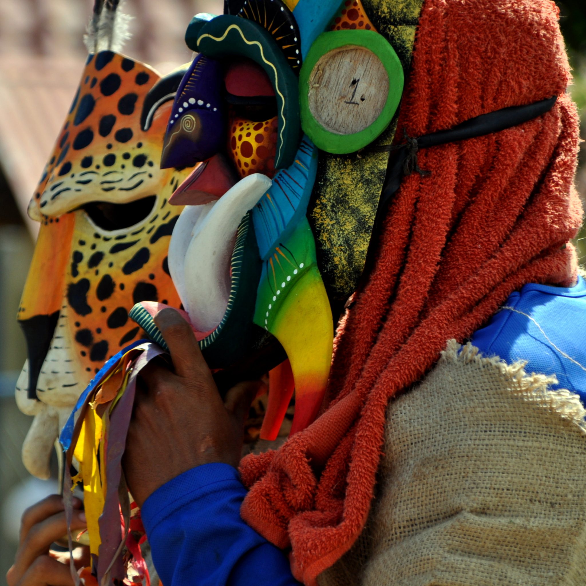 Traditional Brunka masks helped protect them from the Spanish invaders.