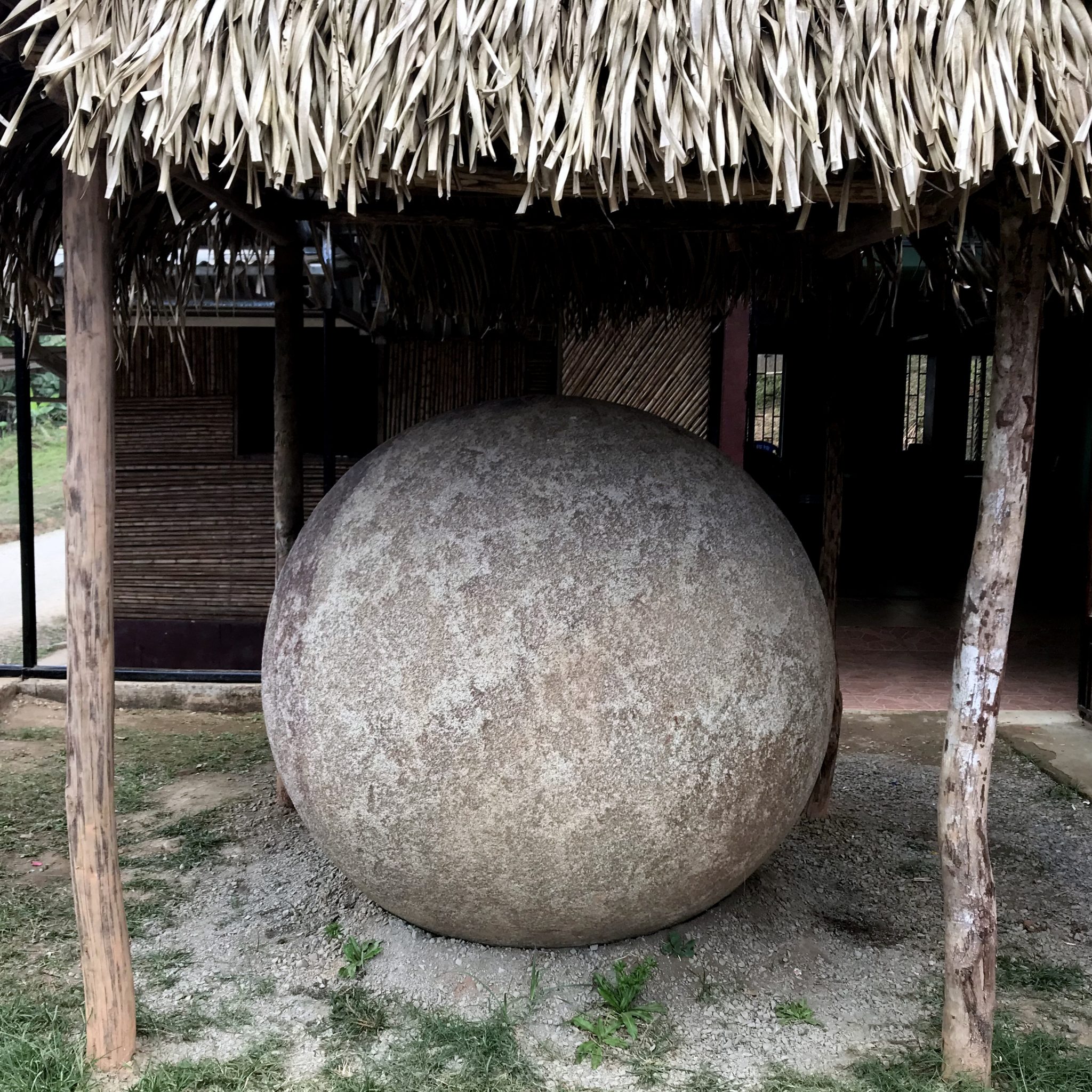 One of Costa Rica's mysterious ancient stone spheres in the heart of the village.