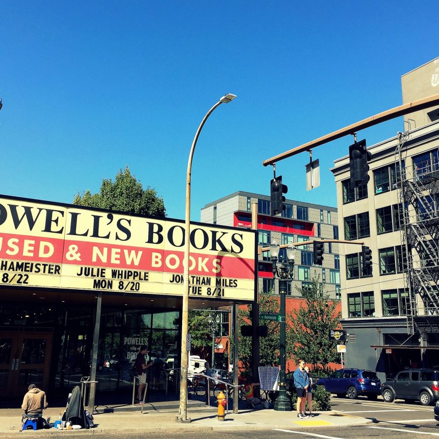 Powell’s City of Books is the largest used & new bookstore in the USA and well worth a visit, not just for book lovers.