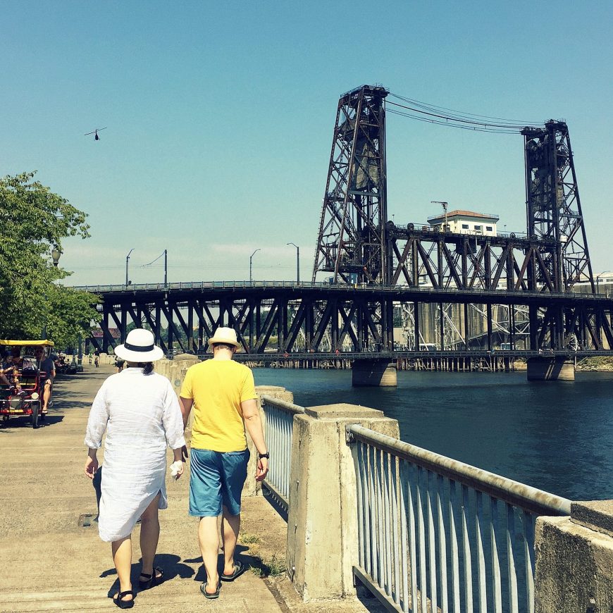 Walk or cycle down the esplanade along Willamette River to appreciate the impressive bridges.